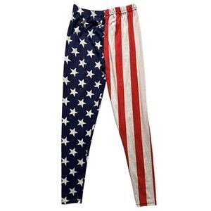WORLD CUP American Flag Leggings Stars & Stripes Women’s M USA Soccer Patriotic